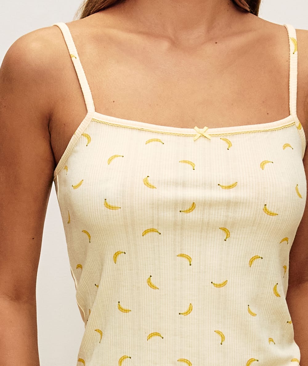 Tank top with banana pattern;