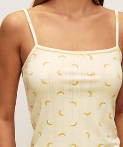 Tank top with banana pattern;