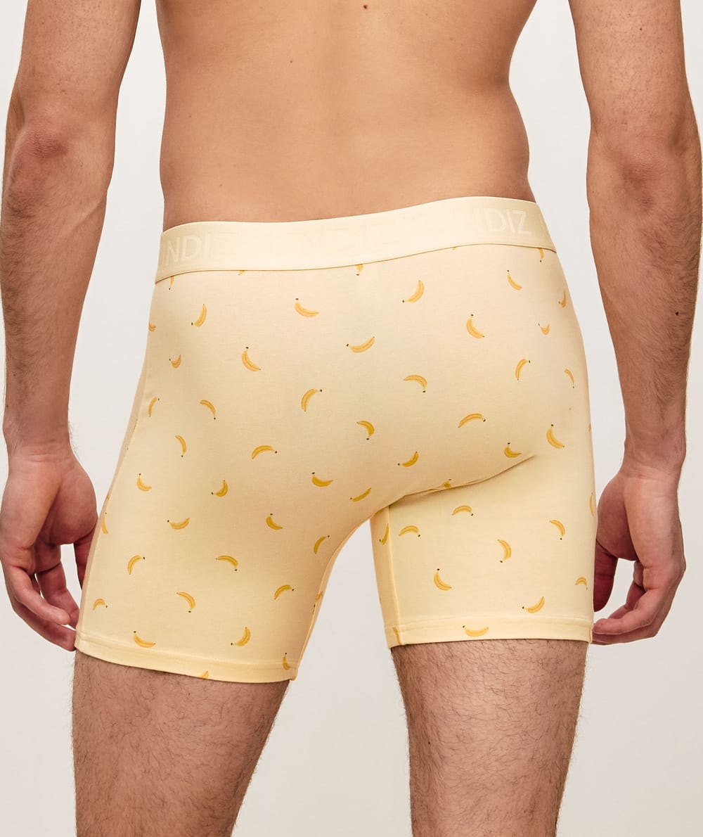 Boxer en coton avec imprim&eacute; bananes;