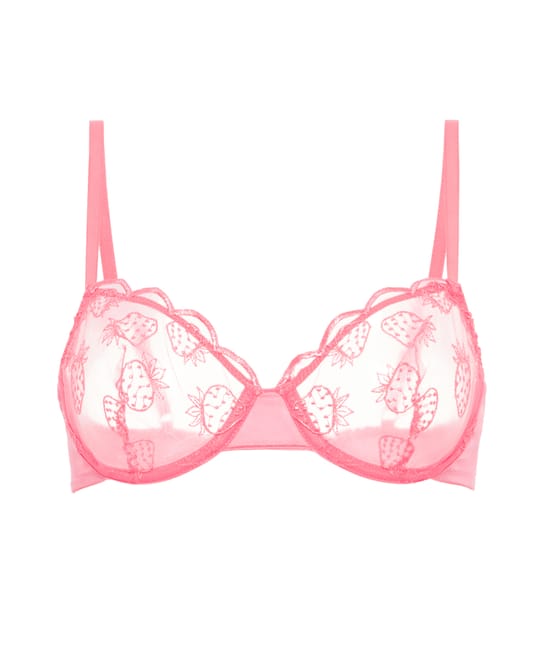 Balconette bra with embroidery;
