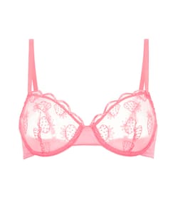 Balconette bra with embroidery;