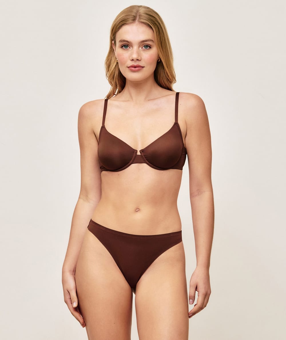 Microfibre balconette bra;