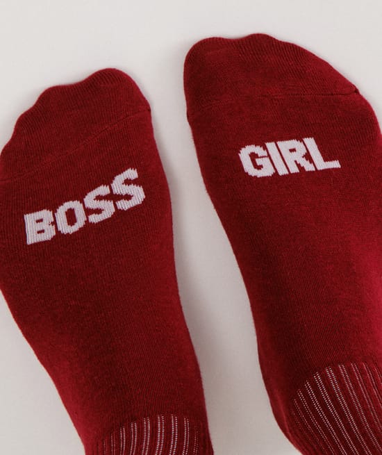 Slogan socks;