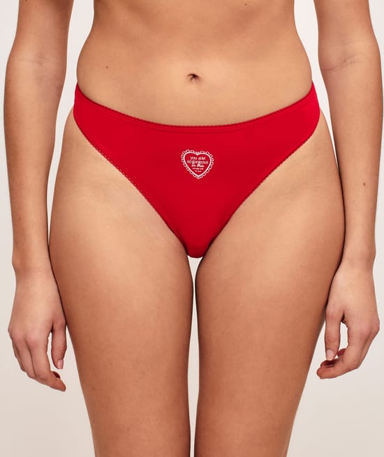 Pack of 3 patterned cotton thongs;