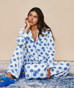 Ribbed jersey shirt with sun pattern;