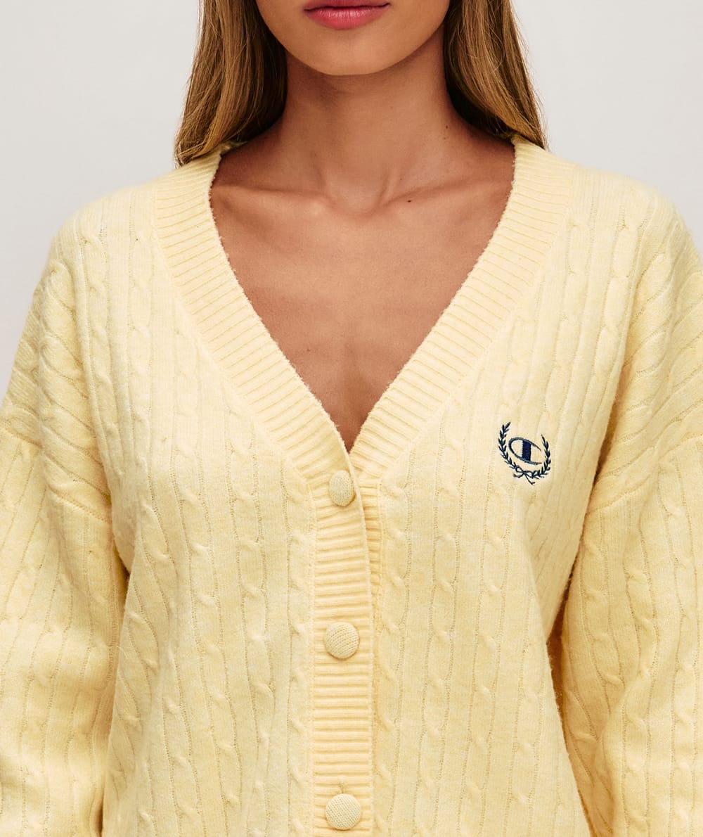 Champion twisted knit cardigan;