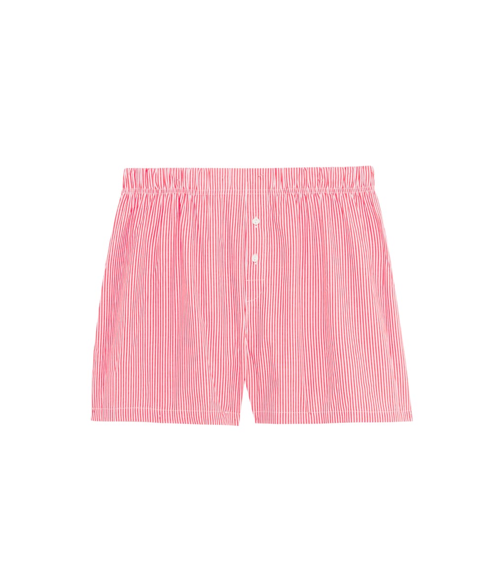 Striped boxer shorts;