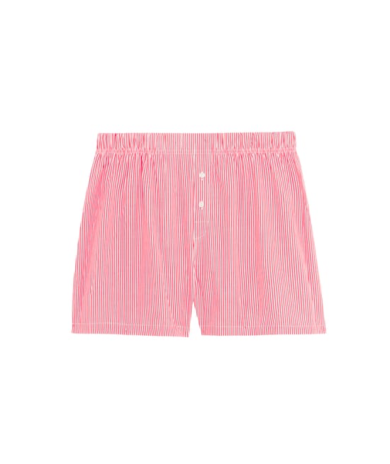 Striped boxer shorts;