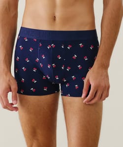 Cotton boxer shorts with cherry print;