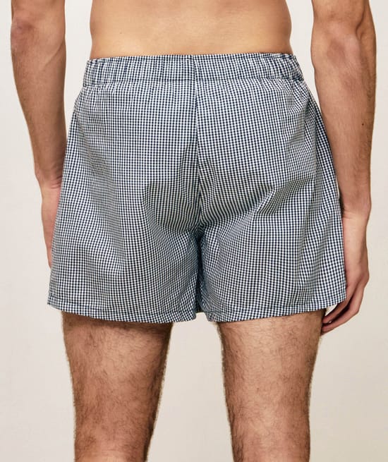 Cotton checked boxers;