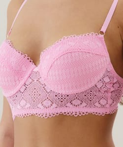 Lace push-up bustier;