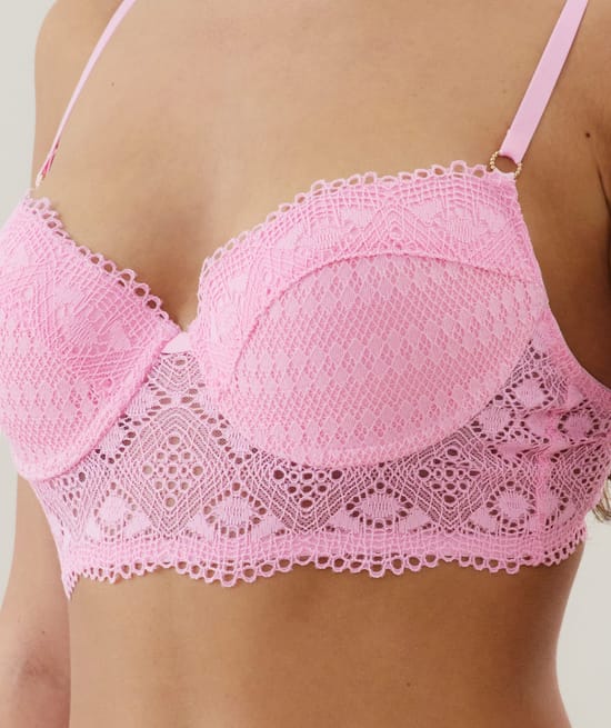 Lace push-up bustier;