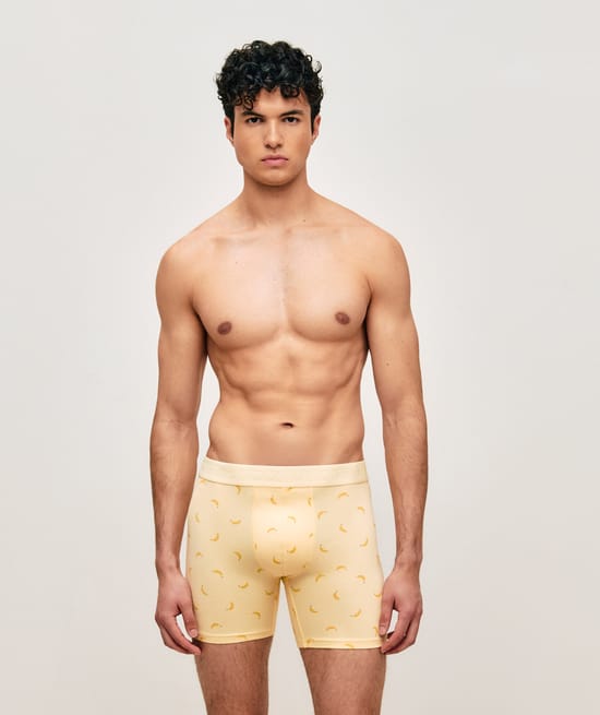 Boxer en coton avec imprim&eacute; bananes;