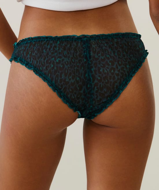 Tanga en mesh léopard;