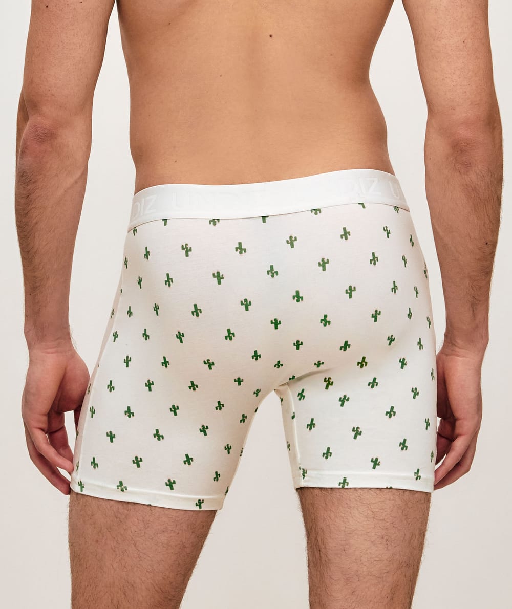 Boxer en coton avec imprim&eacute; cactus;