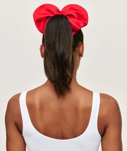 Satin heart scrunchie;