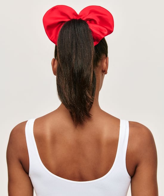 Satin heart scrunchie;