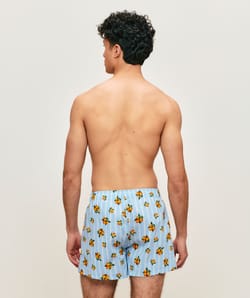 Cale&ccedil;on en coton &agrave; rayures motifs mandarines;