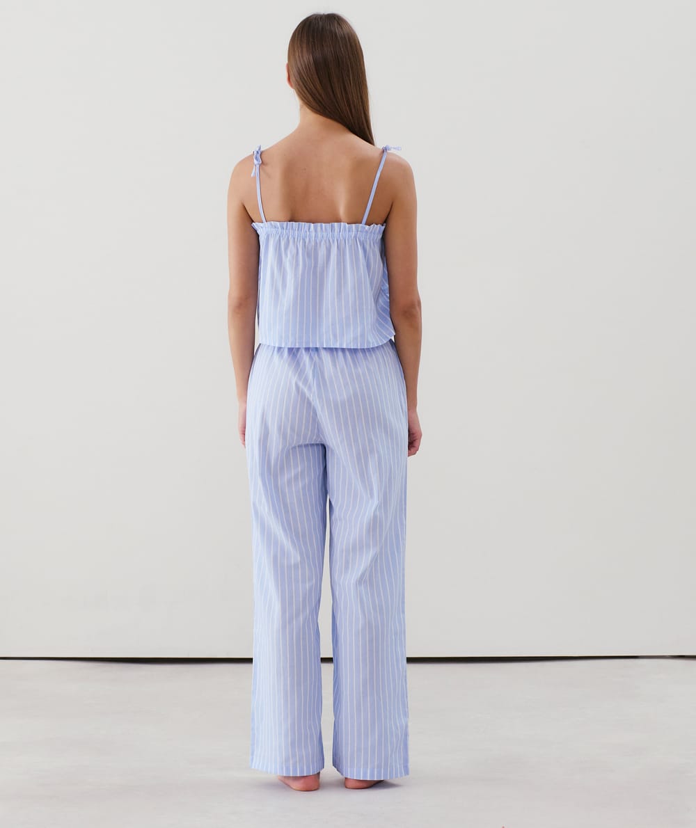 Cotton striped trousers;