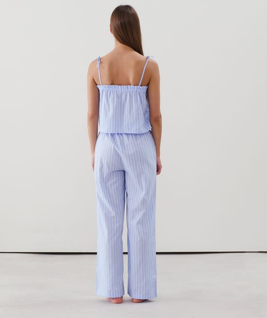 Katoenen broek met strepen;