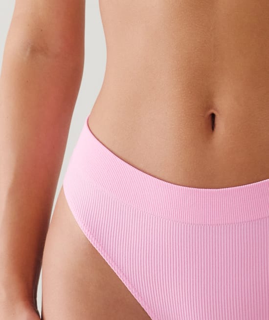 Microfibre and lace thong;