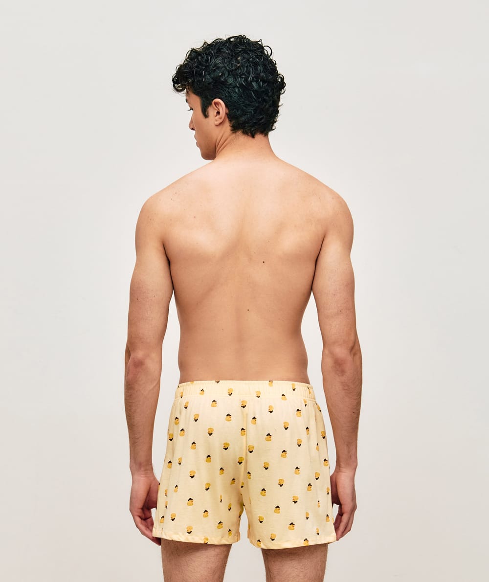 Jersey boxershorts met eendenmotieven;