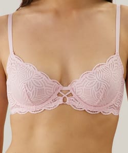 Lace balconette bra;
