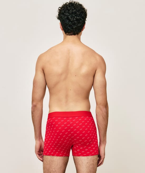 Cotton boxer shorts with heart pattern;