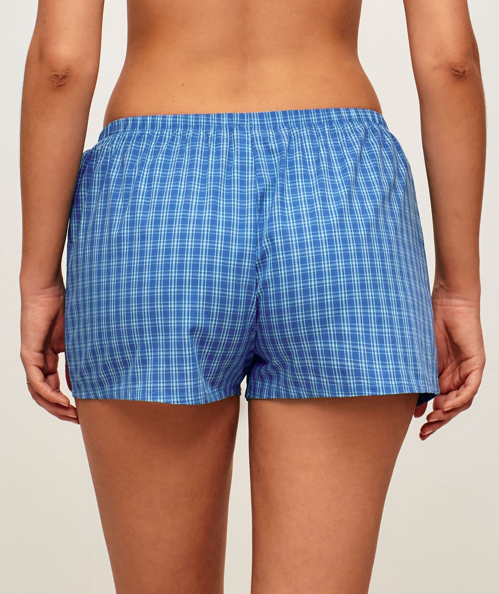 Checkered cotton shorts;