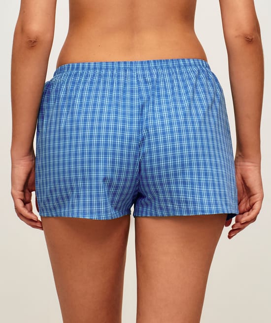 Checkered cotton shorts;