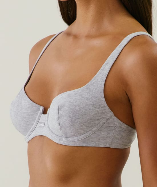 Organic cotton balconette bra;