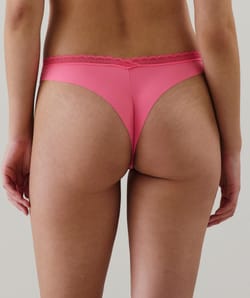 Microfibre and lace thong;