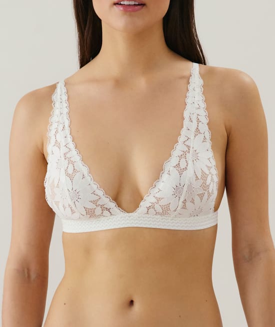 Soutien-gorge triangle en dentelle;