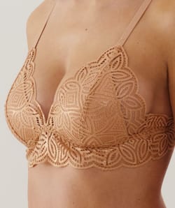 Lace triangle bra;