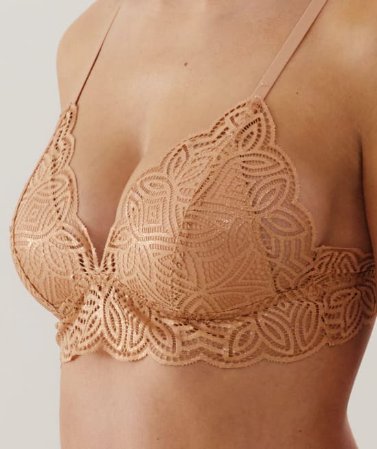 Lace triangle bra;