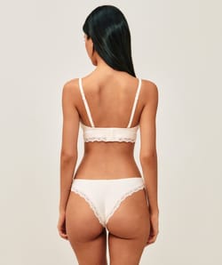 Tanga en microfibre et dentelle;