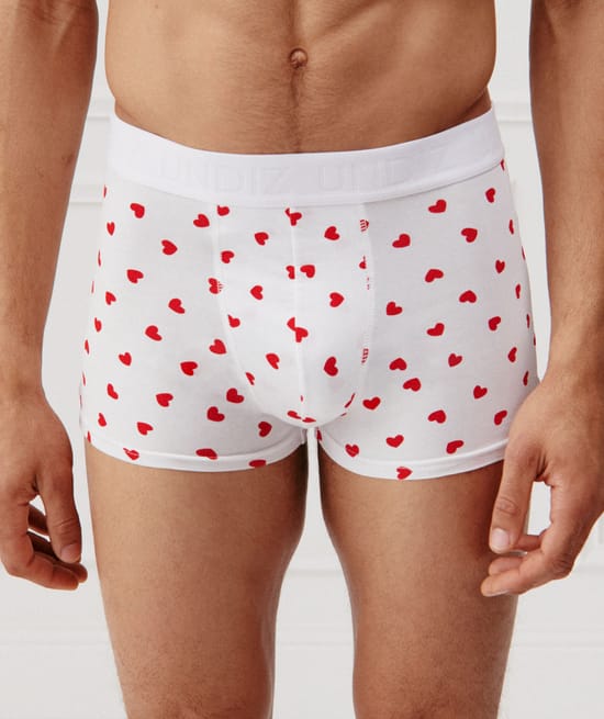 Heart-pattern boxer shorts;