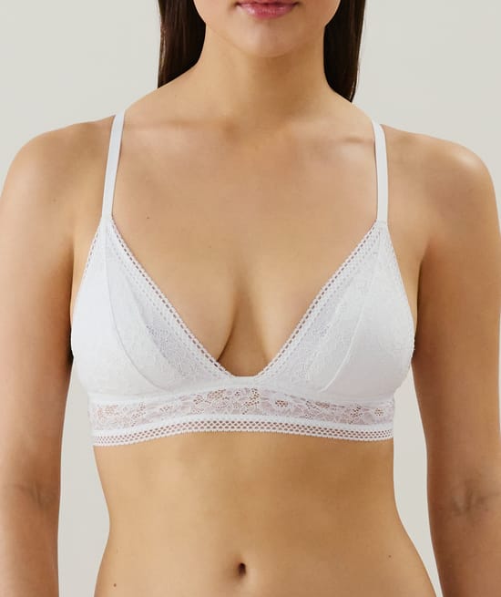 Lace triangle bra;