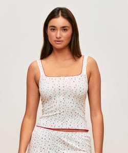 Jersey caraco with floral patterns;