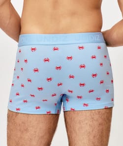 Cotton boxer shorts with crab pattern;