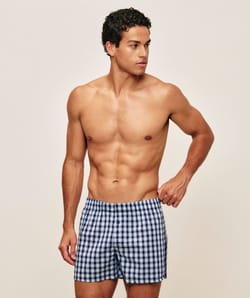 Checked cotton boxers;