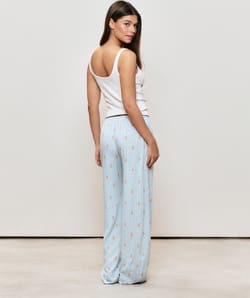 Check trousers with teddy bear pattern;