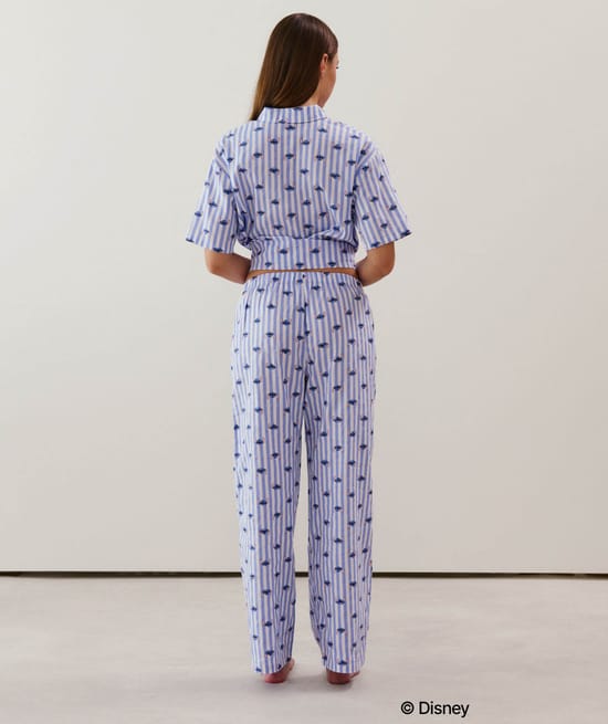 Chemise en coton bleu Stitch;