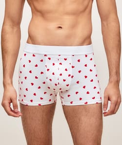 Heart-pattern boxer shorts;