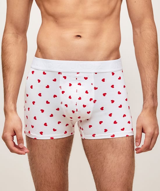Heart-pattern boxer shorts;