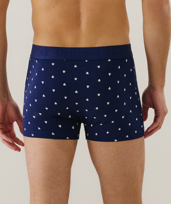 Patterned cotton boxer shorts;