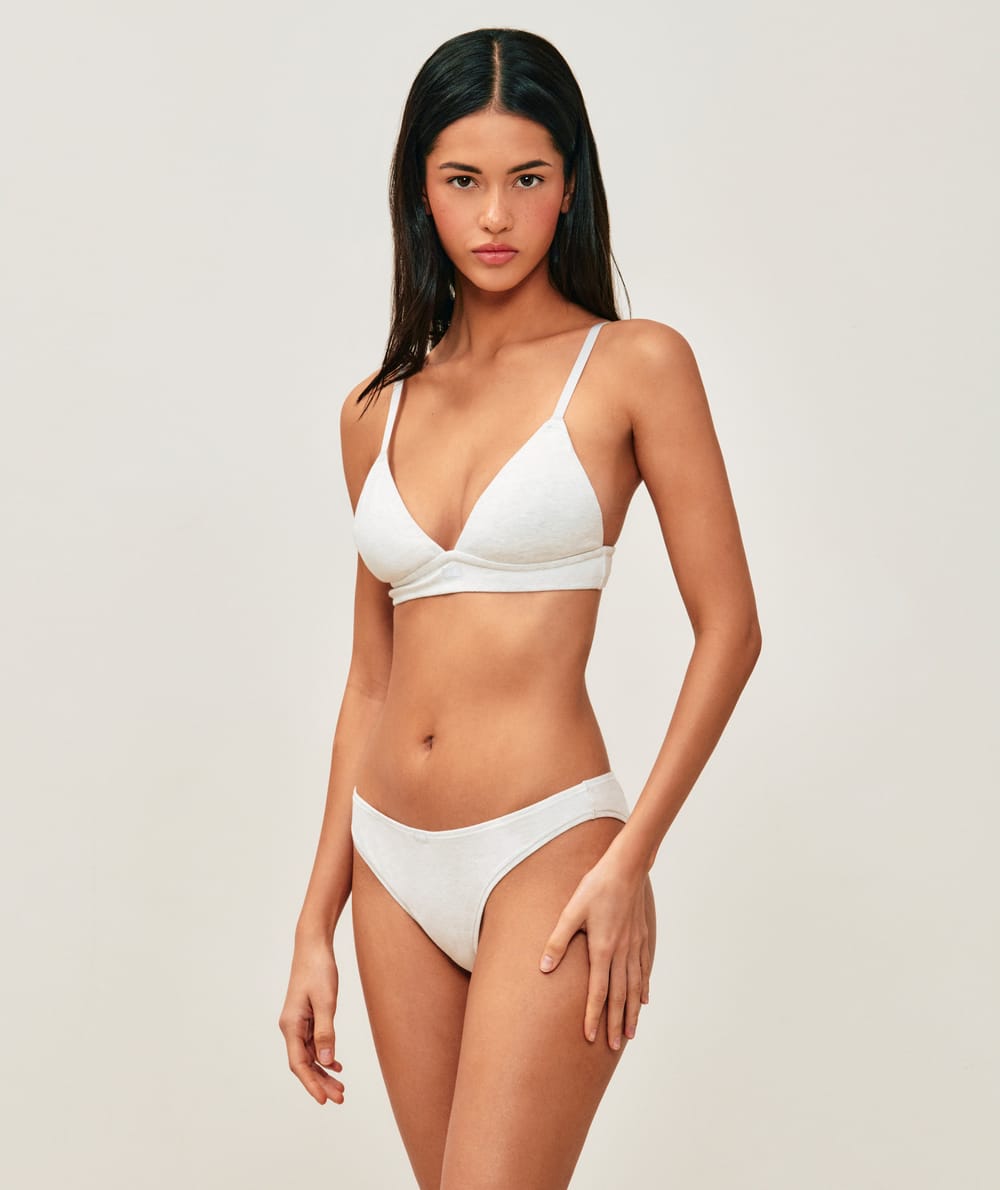 Cotton triangle push-up bra;