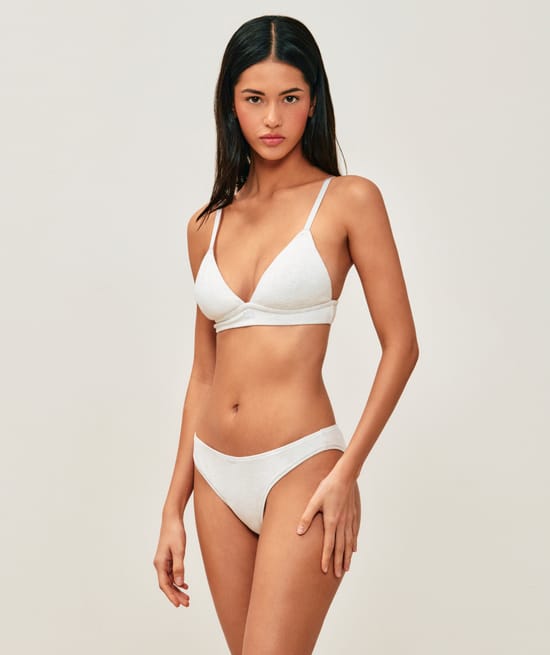 Cotton triangle push-up bra;