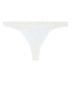 Mesh thong with embroidery;