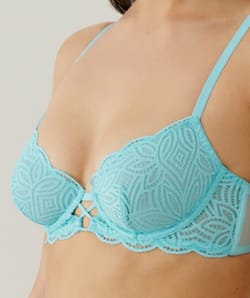 Lace balconette bra;